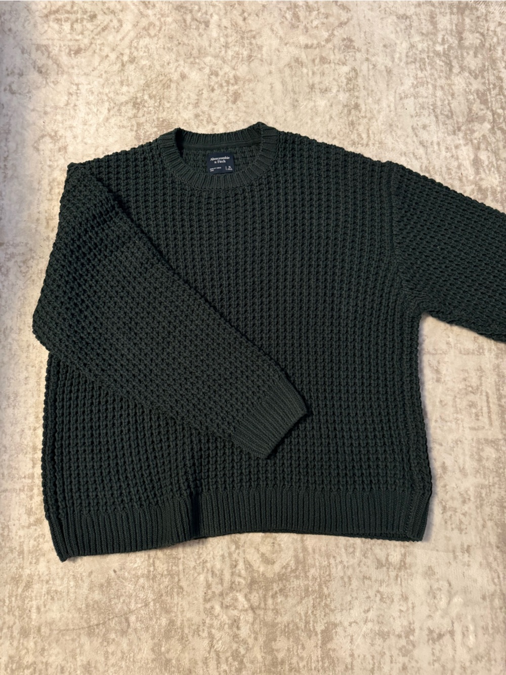 Abercrombie & Fitch Men’s XL Green Waffle Knit Sweater